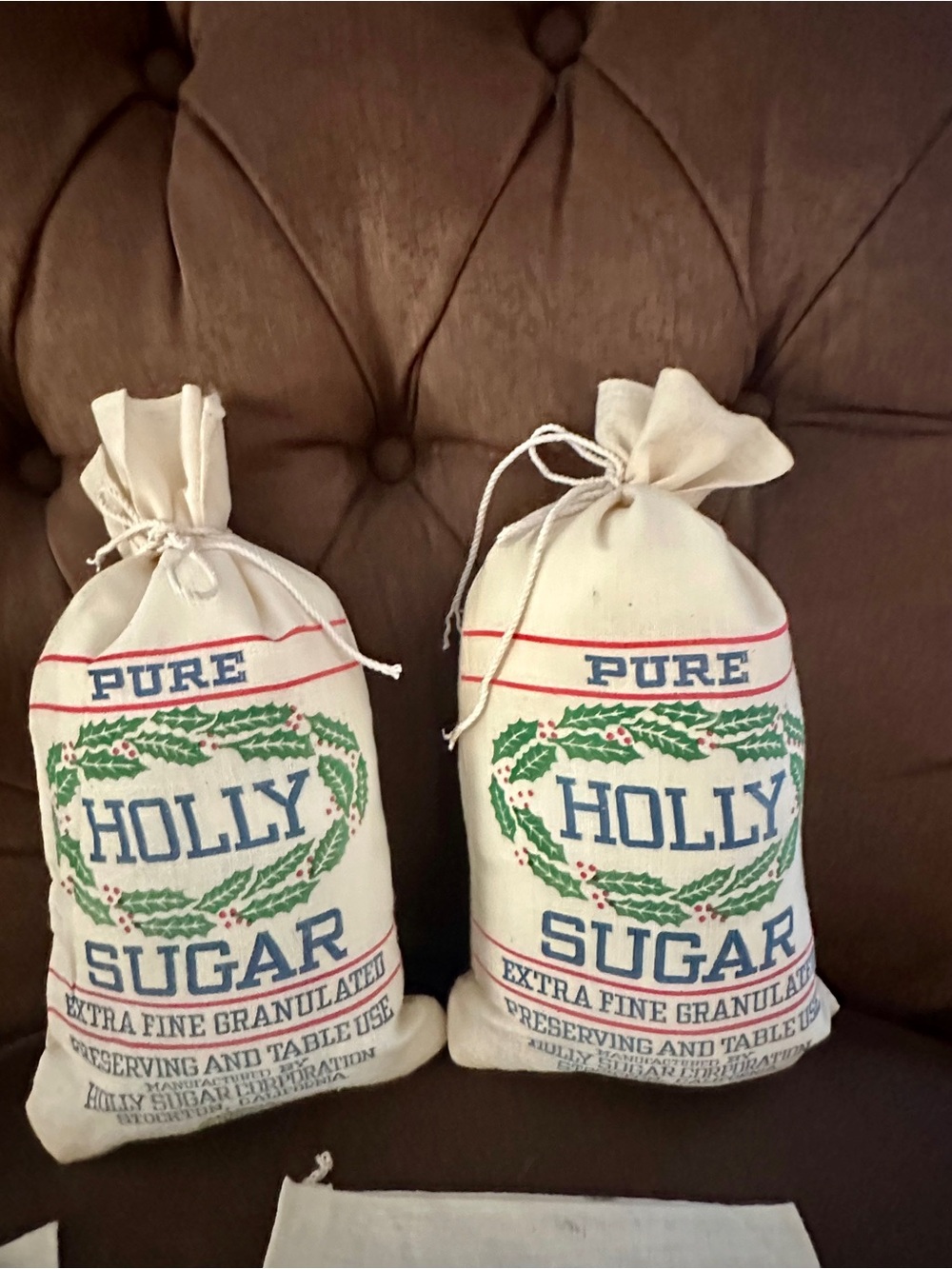 Vintage Holly Sugar Sacks Lot of 5 • Stockton California • Farmhouse Decor